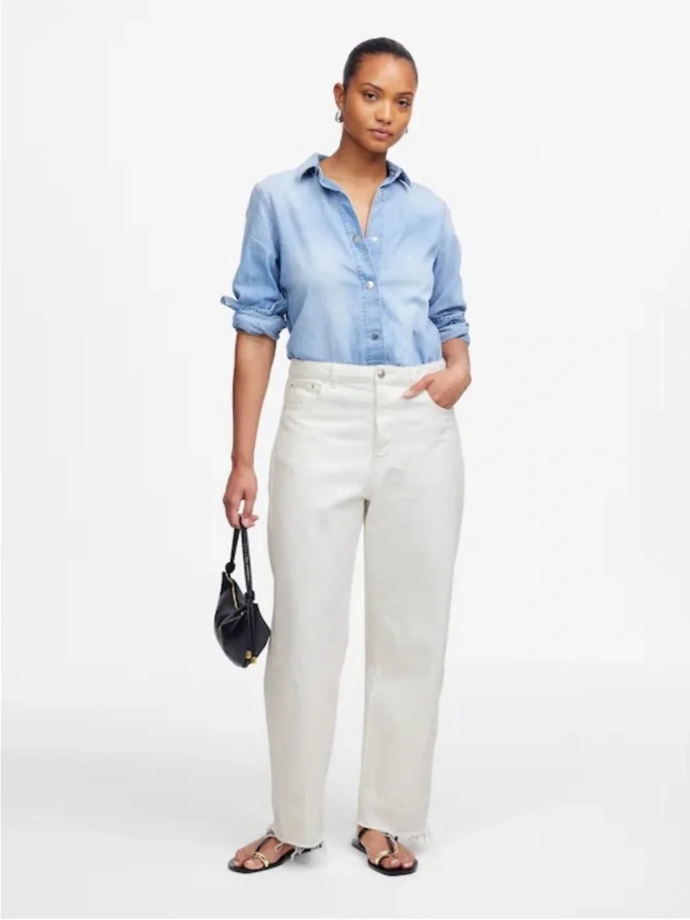 Madewell Pierced Barrel-Leg Jeans - Picture 2 of 6